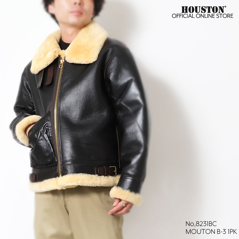 HOUSTON / ヒューストン 8231BC MOUTON B-3 FLIGHT JACKET -1POCKET- / ムートンB-3フライトジャケット-1POCKET- -全1色-