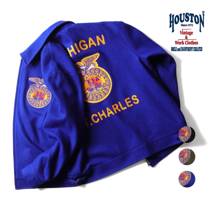 HOUSTON FFA刺繍ネイビージャケット X-LARGE HOUSTON ヒューストン DENIM FFA JACKET デニム 刺繍 FFA