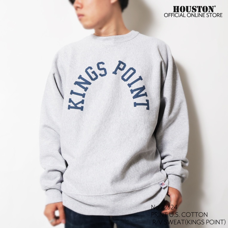 HOUSTON  / ヒューストン 22324 PRINT U.S. COTTON R/V SWEAT(KINGS POINT) / U.S.コットンスウェットシャツ -全2色- 