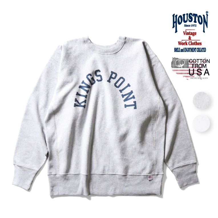 HOUSTON  / ヒューストン 22324 PRINT U.S. COTTON R/V SWEAT(KINGS POINT) / U.S.コットンスウェットシャツ -全2色- 