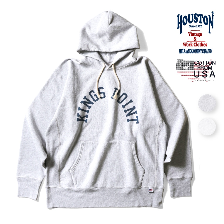 HOUSTON  / ヒューストン 22325 PRINT U.S. COTTON R/V HOODIE(KINGS POINT) / U.S.コットンスウェットフーディ -全2色- 