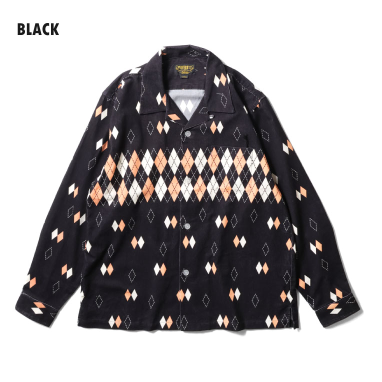 UNIVERD72 / ユニバード72 41261 PRINT CORDUROY SHIRT(ARGYLE) / プリントコーデュロイ長袖シャツ 