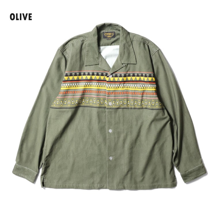 UNIVERD72 / ユニバード72 41263 PRINT CORDUROY SHIRT(NATIVE) / プリントコーデュロイ長袖シャツ  