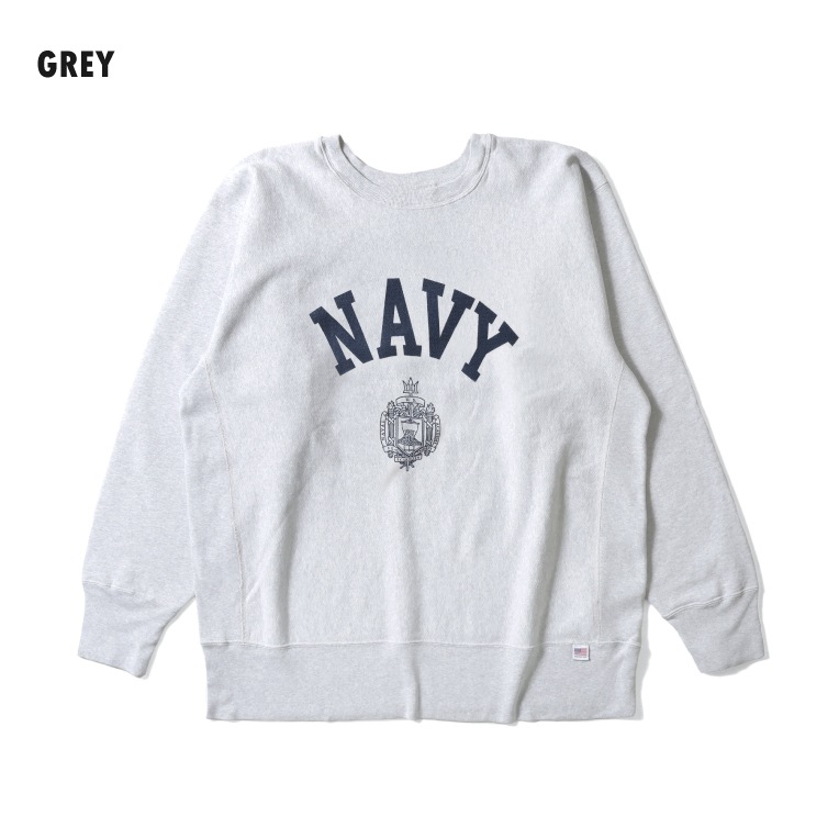 HOUSTON  / ヒューストン 22311 PRINT U.S. COTTON R/V SWEAT(U.S.NAVY) / U.S.コットンスウェットシャツ -全2色- 