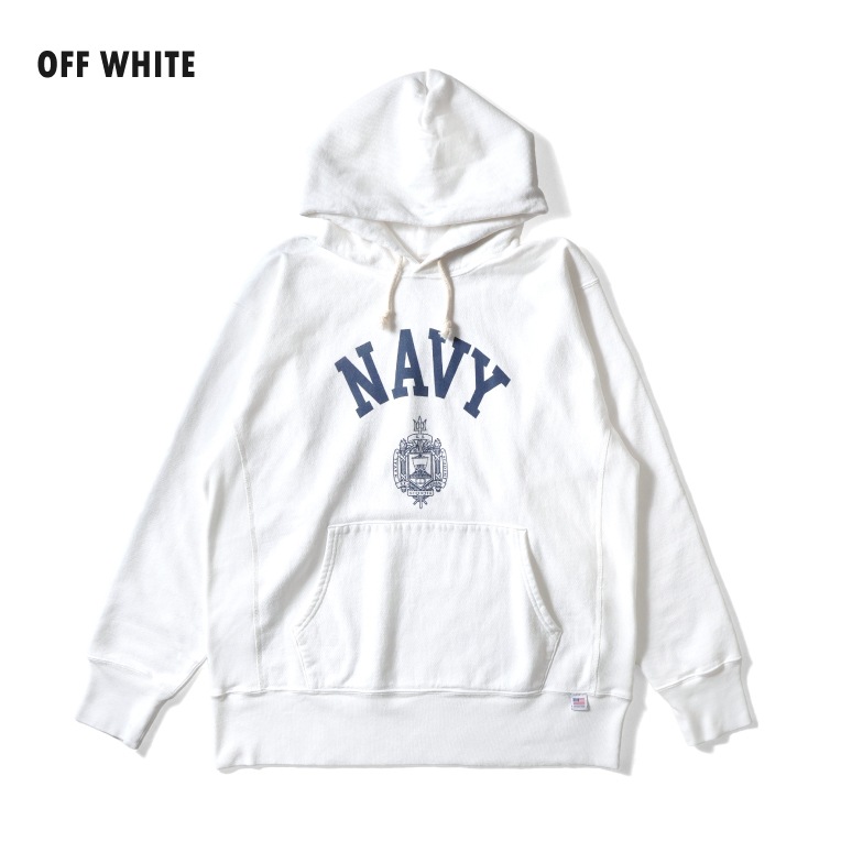 HOUSTON  / ヒューストン 22312 PRINT U.S. COTTON R/V HOODIE(U.S.NAVY) / U.S.コットンスウェットフーディ -全2色- 
