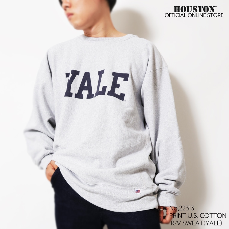HOUSTON  / ヒューストン 22313 PRINT U.S. COTTON R/V SWEAT(YALE) / U.S.コットンスウェットシャツ -全2色- 