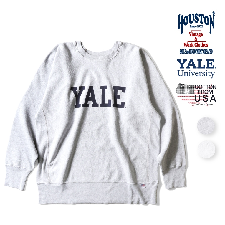 HOUSTON  / ヒューストン 22313 PRINT U.S. COTTON R/V SWEAT(YALE) / U.S.コットンスウェットシャツ -全2色- 