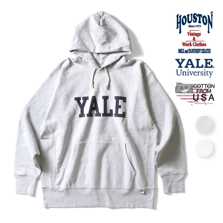 HOUSTON  / ヒューストン 22314 PRINT U.S. COTTON R/V HOODIE(YALE) / U.S.コットンスウェットフーディ -全2色- 