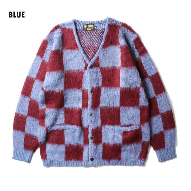UNIVERD72 / ユニバード72 22330 MOHAIR TOUCH CARDIGAN(CHECKERD FLAG) / モヘアタッチ起毛カーディガン  -全3色- 