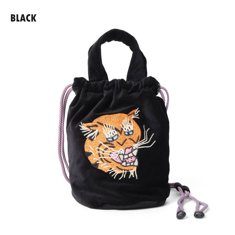 HOUSTON / ヒューストン 6898 VELVETEEN EFFECT BAG (TIGER) / 刺繍別珍エフェクトバッグ(虎) -全3色- 