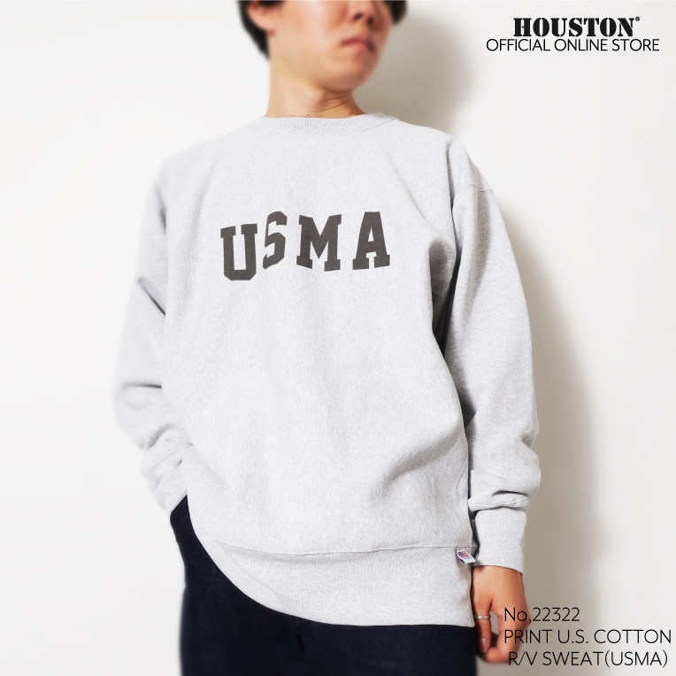 HOUSTON  / ヒューストン 22322 PRINT U.S. COTTON R/V SWEAT(USMA) / U.S.コットンスウェットシャツ -全2色- 