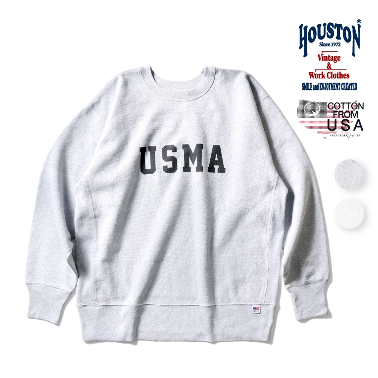 HOUSTON  / ヒューストン 22322 PRINT U.S. COTTON R/V SWEAT(USMA) / U.S.コットンスウェットシャツ -全2色- 