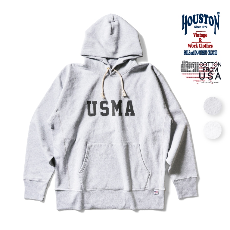 HOUSTON  / ヒューストン 22323 PRINT U.S. COTTON R/V HOODIE(USMA) / U.S.コットンスウェットフーディ -全2色- 