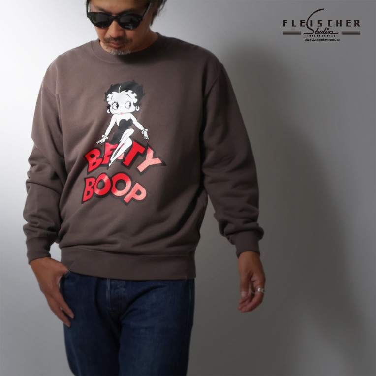 HOUSTON / ヒューストン 22359 【HOUSTON】 BETTY BOOP C/N SWEAT / ベティ ・ ブープ クルーネックスウェット -全3色-