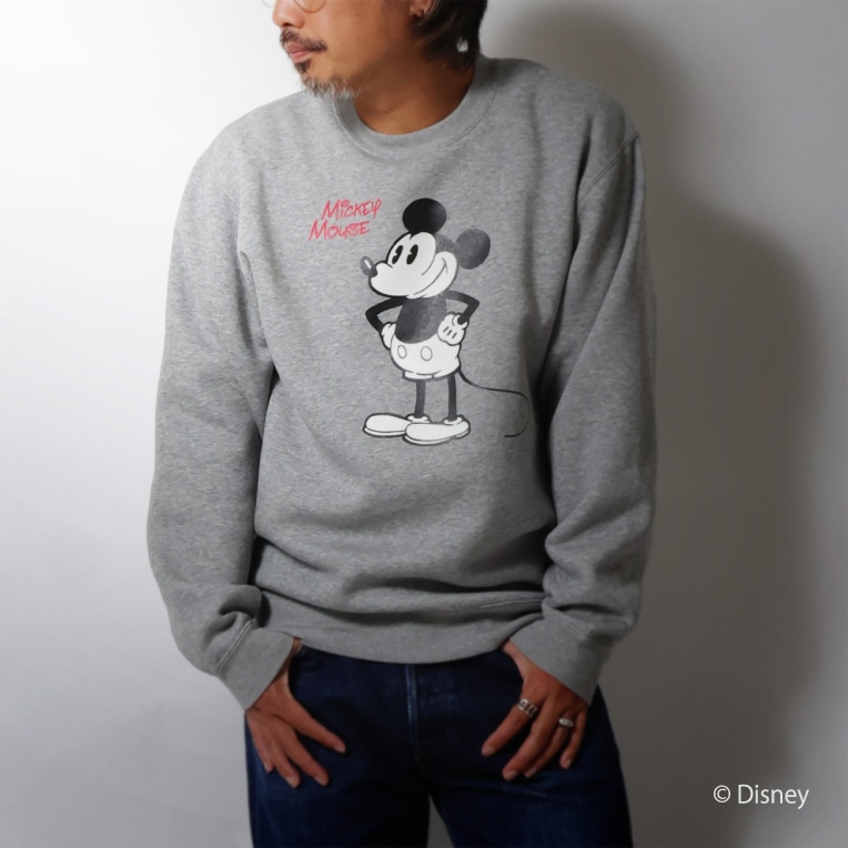 HOUSTON / ヒューストン 22363 【HOUSTON】 MICKEY MOUSE C/N SWEAT / ミッキー マウス クルーネック スウェット -全3色-