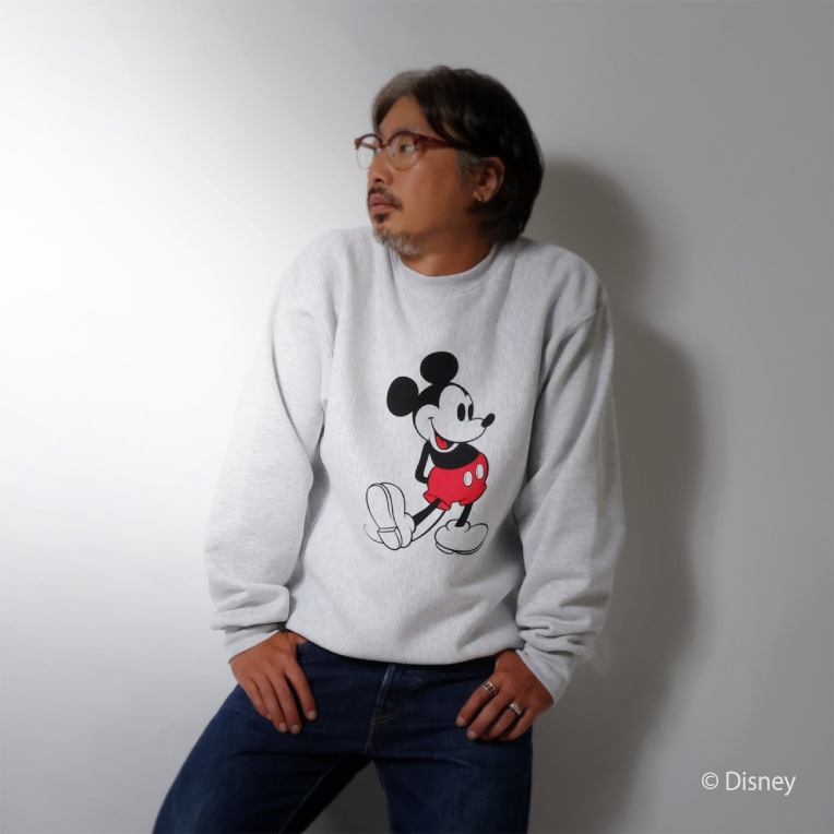HOUSTON / ヒューストン 22365 【HOUSTON】 MICKEY MOUSE C/N SWEAT