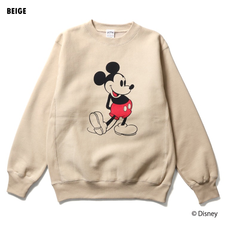 HOUSTON / ヒューストン 22365 【HOUSTON】 MICKEY MOUSE C/N SWEAT / ミッキー マウス クルーネックスウェット -全3色- 