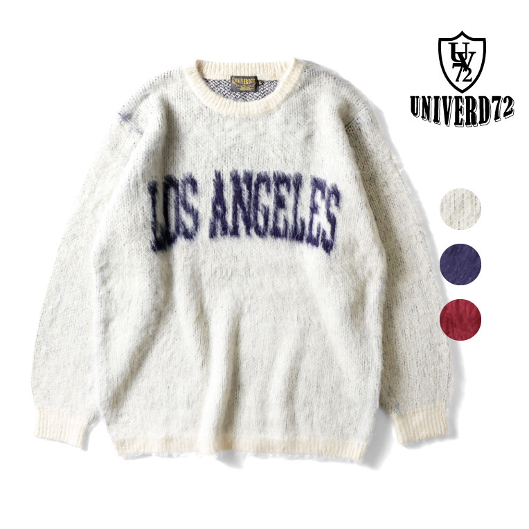 UNIVERD72 / ユニバード72 22348 MOHAIR TOUCH COLLEGE SWEATER(LA) / モヘアタッチ起毛セーター -全3色-