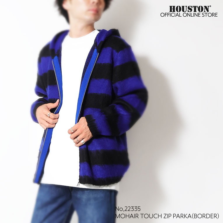 UNIVERD72 / ユニバード72 22335 MOHAIR TOUCH ZIP PARKA(BORDER) / モヘアタッチ起毛ジップパーカー  -全4色- 