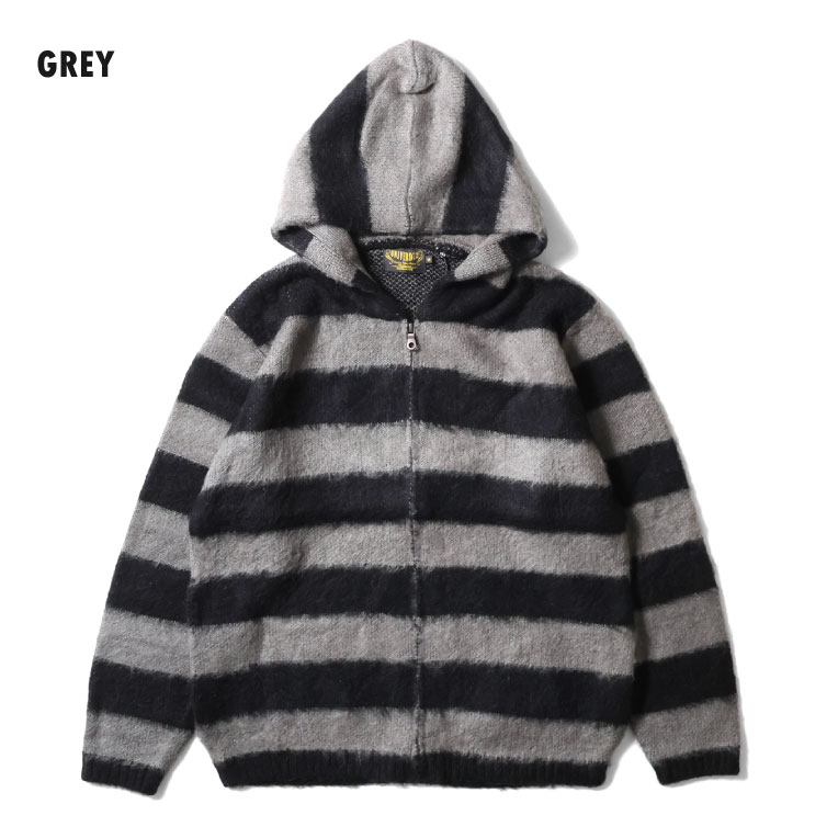 UNIVERD72 / ユニバード72 22335 MOHAIR TOUCH ZIP PARKA(BORDER) / モヘアタッチ起毛ジップパーカー  -全4色- 