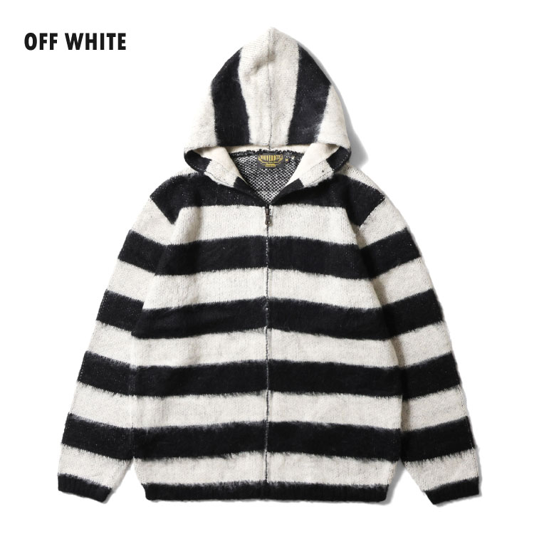 UNIVERD72 / ユニバード72 22335 MOHAIR TOUCH ZIP PARKA(BORDER) / モヘアタッチ起毛ジップパーカー  -全4色- 
