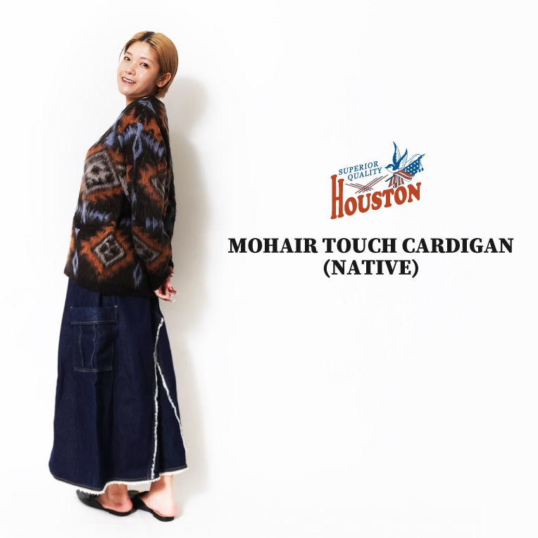 HOUSTON woman / ヒューストン ウーマン 2023W MOHAIR TOUCH CARDIGAN (NATIVE) / モヘアタッチカーディガン -全3色- 