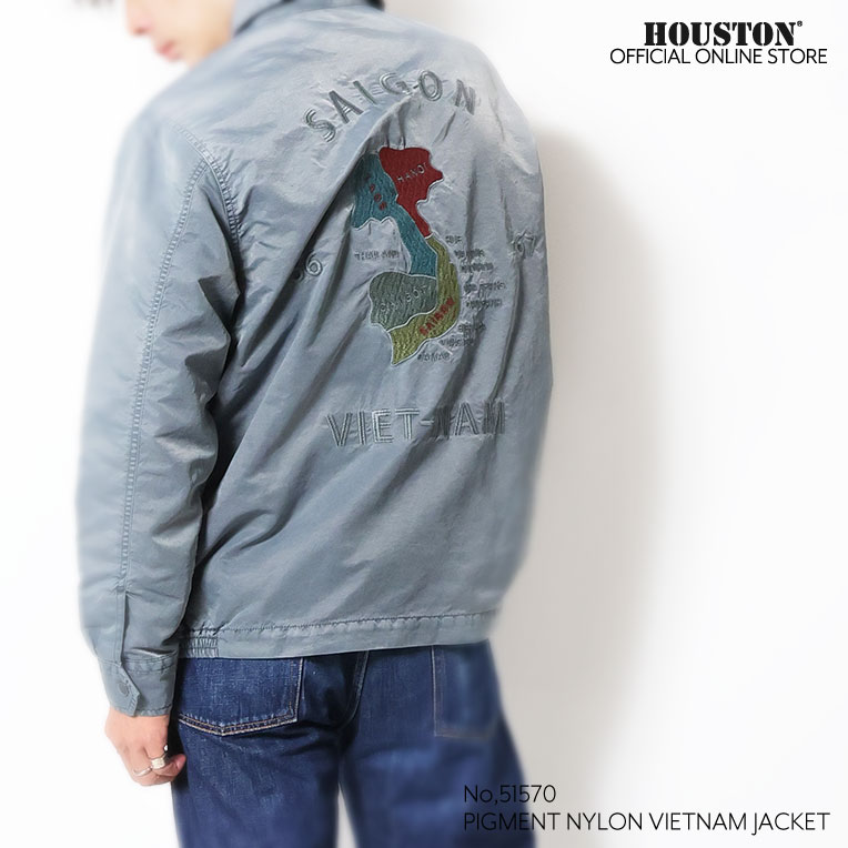 HOUSTON / ヒューストン 51570 PIGMENT NYLON VIETNAM JACKET / ピグメントナイロンベトナムジャケット -全3色- 