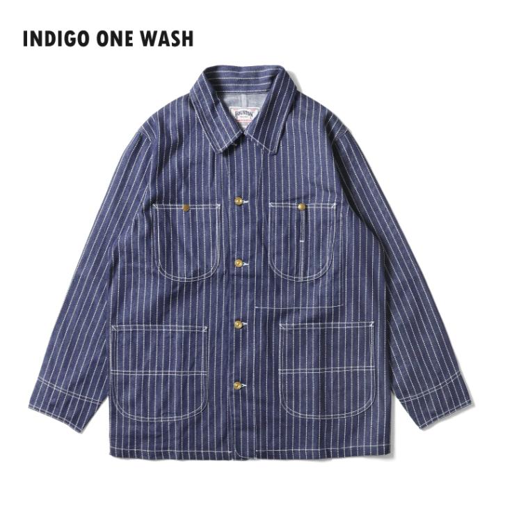 HOUSTON / ヒューストン 51548 WABASH DENIM RAILROAD COVERALL / ウォバッシュデニムレイルロードカバーオール -全2色- 