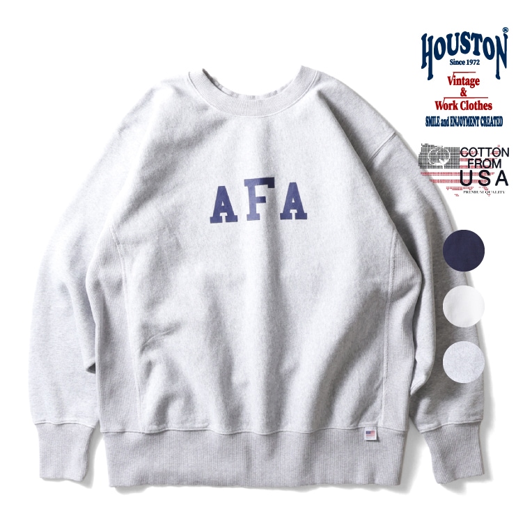 HOUSTON / ヒューストン 22373 PRINT U.S COTTON R/V SWEAT (AFA) / プリントスウェット -全3色-