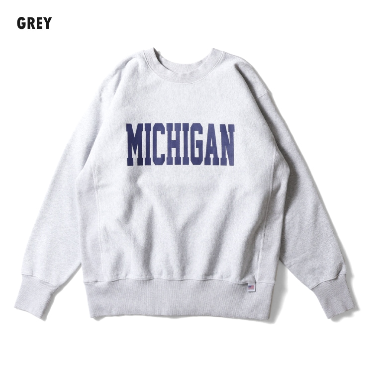 HOUSTON  / ヒューストン 22375 PRINT U.S COTTON R/V SWEAT  (MICHIGAN) / プリントスウェット -全3色- 
