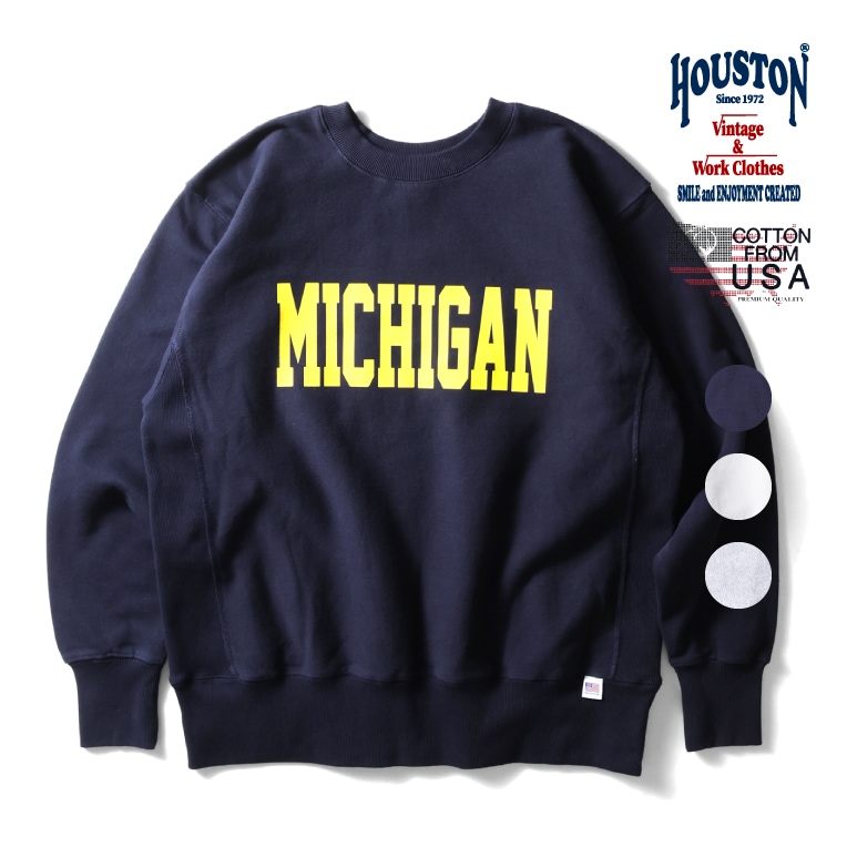HOUSTON / ヒューストン 22375 PRINT U.S COTTON R/V SWEAT (MICHIGAN