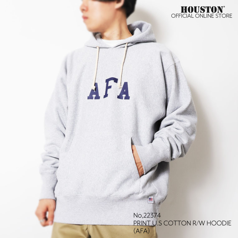 HOUSTON  / ヒューストン 22374 PRINT U.S COTTON R/V HOODIE  (AFA) / プリントフーディー -全3色- 