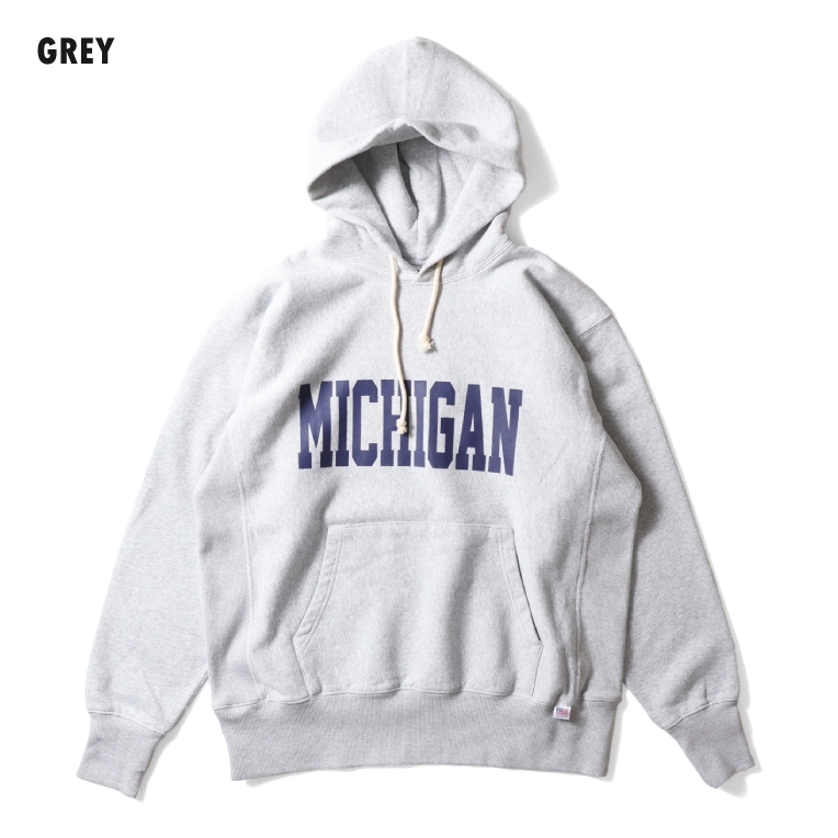 HOUSTON  / ヒューストン 22376 PRINT U.S COTTON R/V HOODIE  (MICHIGAN) / プリントフーディー -全3色-
