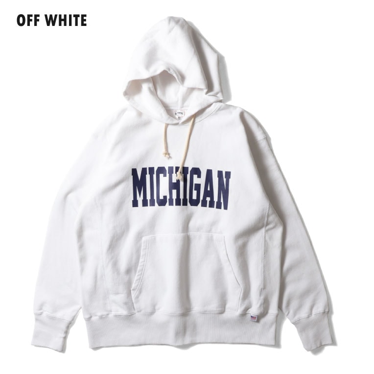 HOUSTON  / ヒューストン 22376 PRINT U.S COTTON R/V HOODIE  (MICHIGAN) / プリントフーディー -全3色-
