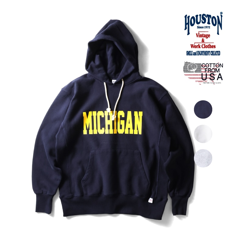HOUSTON  / ヒューストン 22376 PRINT U.S COTTON R/V HOODIE  (MICHIGAN) / プリントフーディー -全3色-