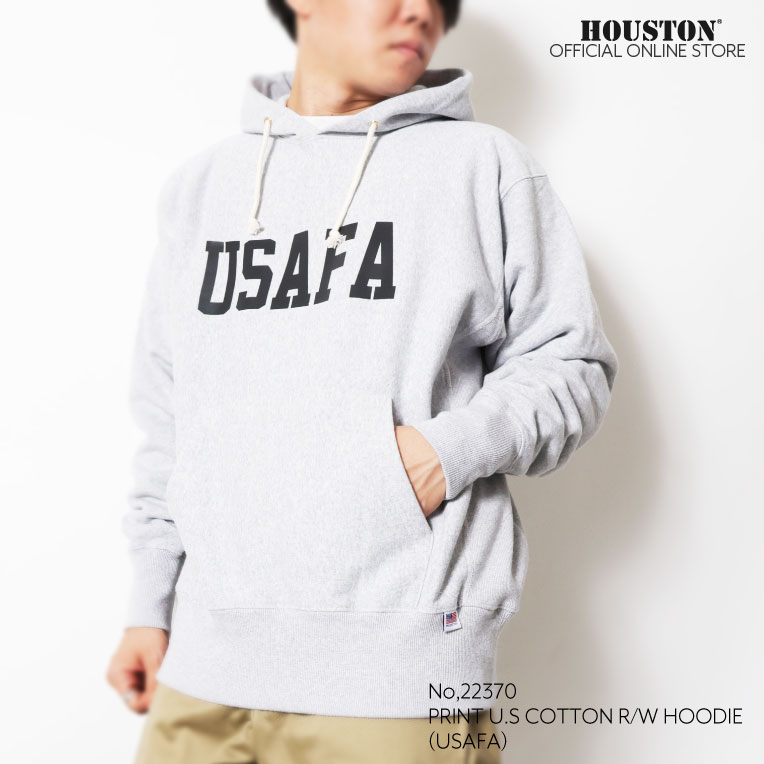 HOUSTON  / ヒューストン 22370 PRINT U.S COTTON R/V HOODIE  (USAFA) / プリントフーディー -全3色- 