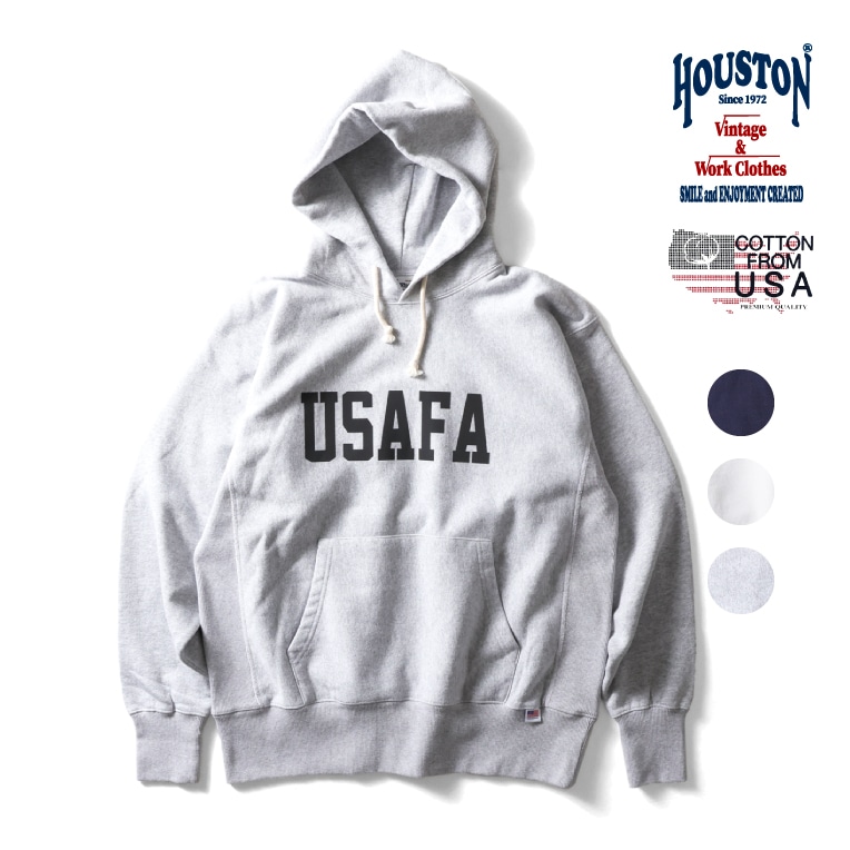 HOUSTON / ヒューストン 22370 PRINT U.S COTTON R/V HOODIE (USAFA) / プリントフーディー -全3色-