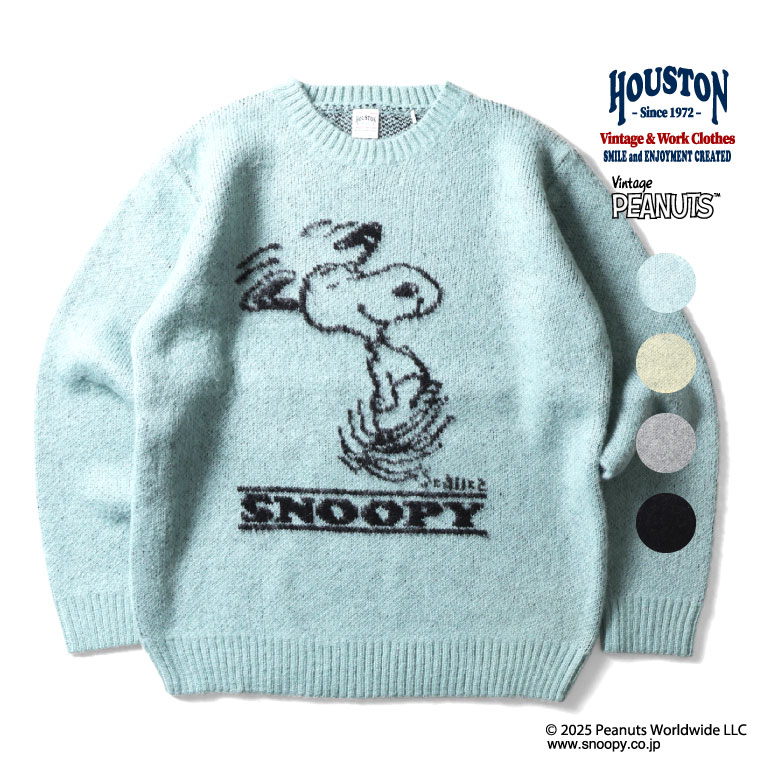 HOUSTON / ヒューストン 22346 PEANUTS MOHAIR WOOL SWEATER (SNOOPY) / モヘアウールセーター (スヌーピー) -全4色-