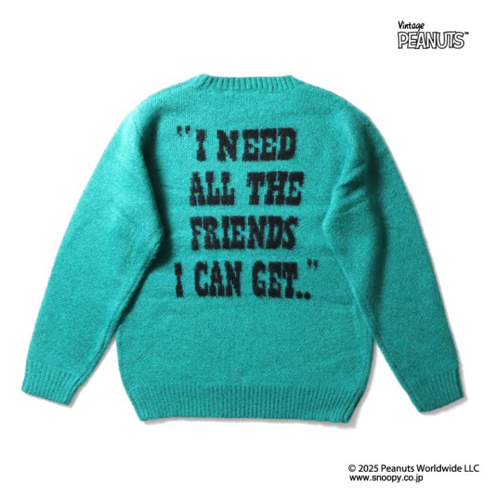 HOUSTON / ヒューストン 22347 PEANUTS MOHAIR WOOL SWEATER (CHARLIE BROWN) / モヘアウールセーター (チャーリーブラウン) -全4色- 