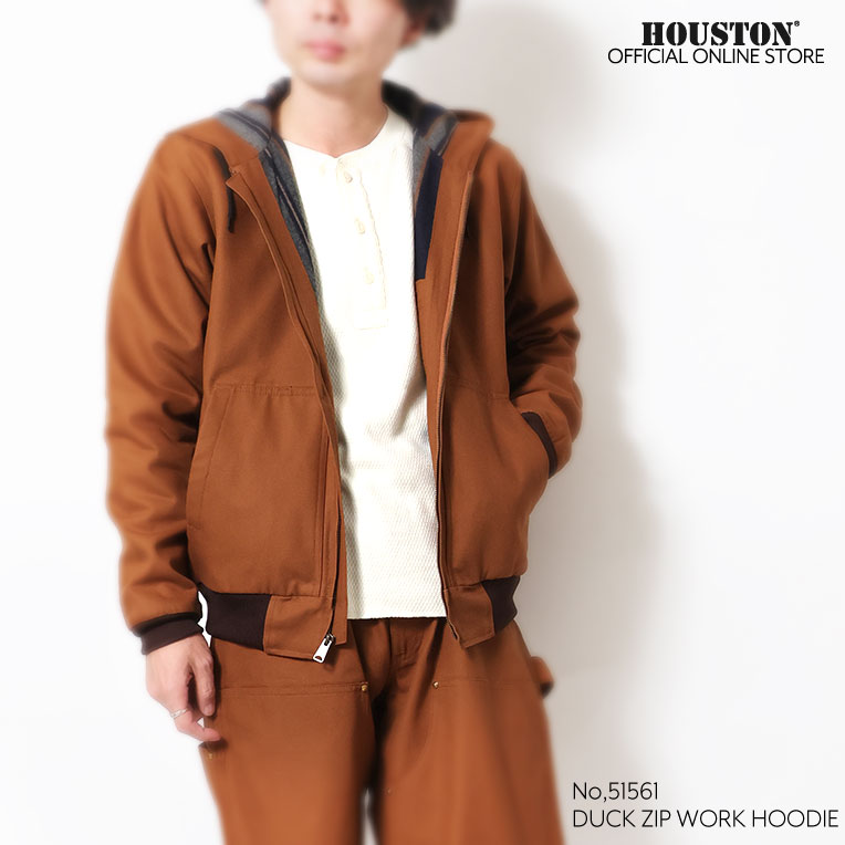 HOUSTON / ヒューストン 51561 DUCK ZIP WORK HOODIE / ダックジップワークフーディ -全4色- 