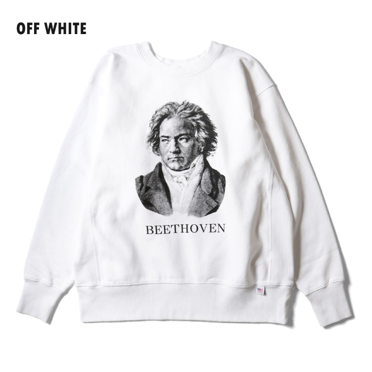 HOUSTON  / ヒューストン 22319 PRINT U.S COTTON R/V SWEAT(Beethoven) / プリントスウェット -全2色- 