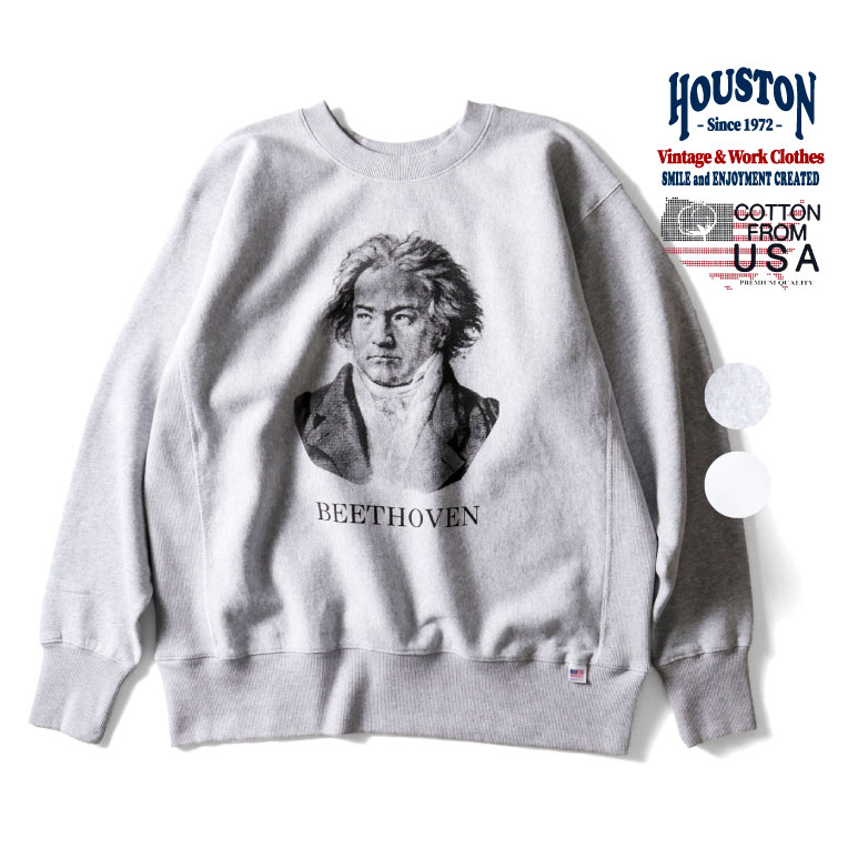 HOUSTON ヒューストン 長袖 スウェット トレーナー 22369 PRINT U.S