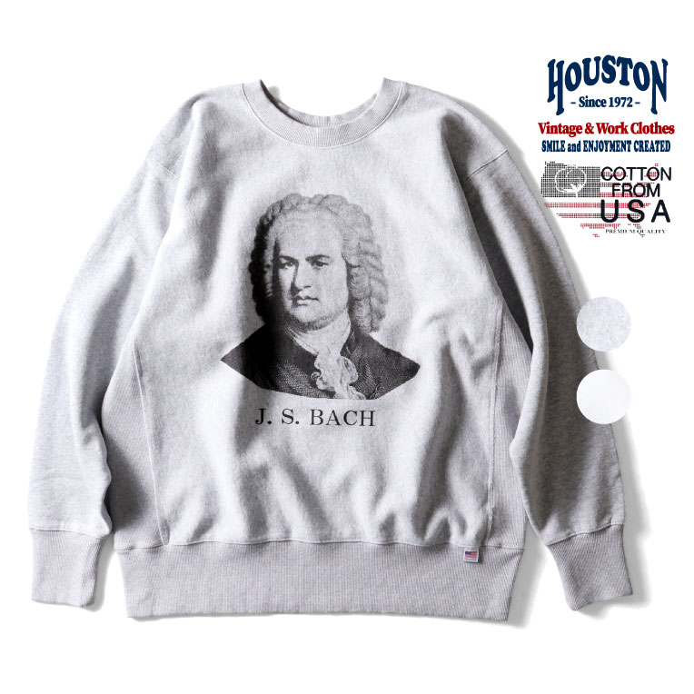 HOUSTON  / ヒューストン 22320 PRINT U.S COTTON R/V SWEAT(Bach) / プリントスウェット -全2色- 