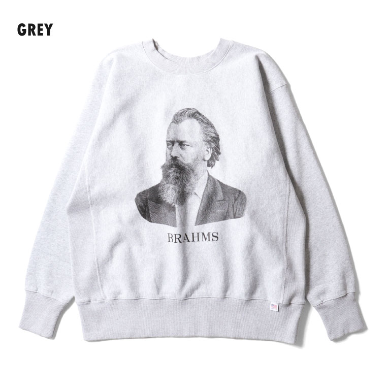HOUSTON  / ヒューストン 22321 PRINT U.S COTTON R/V SWEAT(Brahms) / プリントスウェット -全2色- 