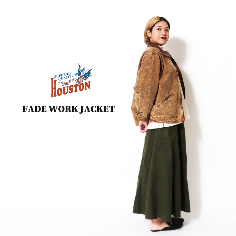 HOUSTON woman / ヒューストン ウーマン 5050W FADE WORK JACKET / フェード加工ワークジャケット -全3色-