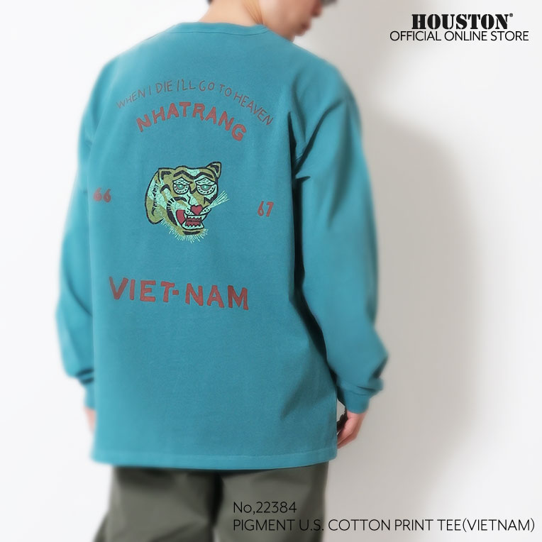 HOUSTON  / ヒューストン 22384 PIGMENT U.S. COTTON PRINT TEE(VIETNAM) / ピグメントプリント長袖Tシャツ -全4色- 