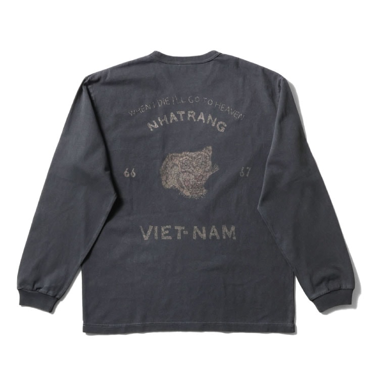 HOUSTON  / ヒューストン 22384 PIGMENT U.S. COTTON PRINT TEE(VIETNAM) / ピグメントプリント長袖Tシャツ -全4色- 