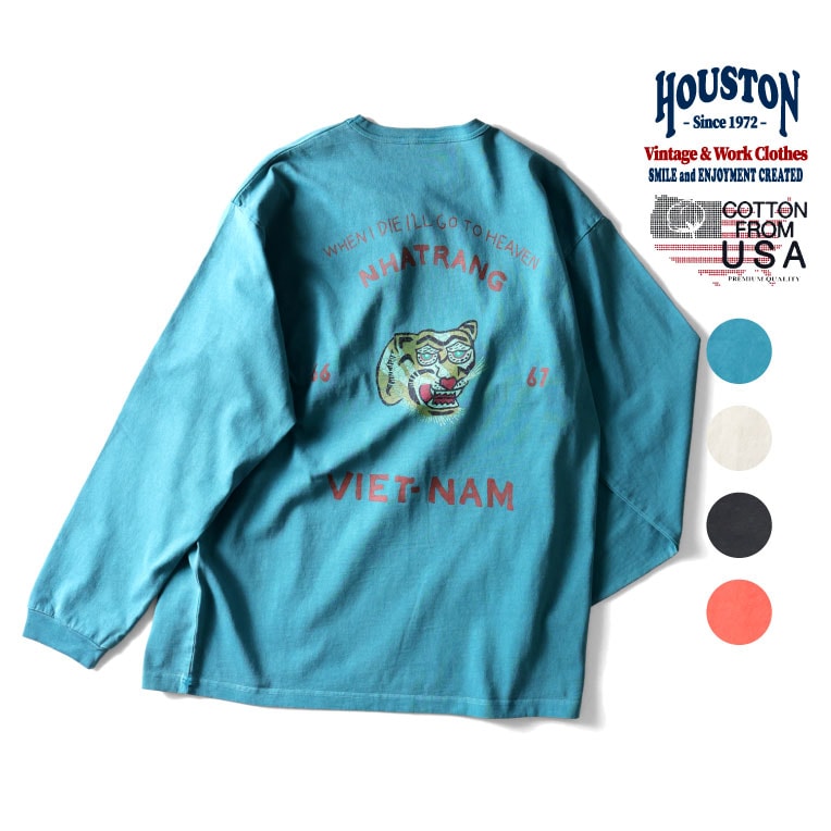 HOUSTON ヒューストン トップス XL オフホワイト／ブルー メンズ アイテム別カテゴリー,トップス | HOUSTON