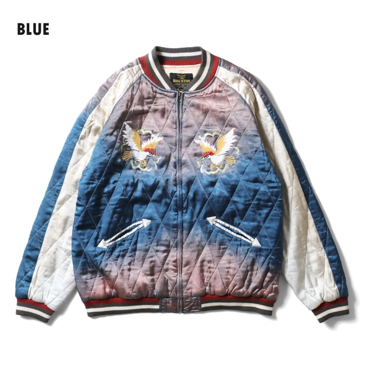 HOUSTON / ヒューストン 51527vw VINTAGE WASH RAYON SOUVENIR JACKET (MAP) / ビンテージ加工レーヨンスーベニアジャケット -全3色- 