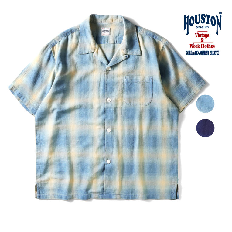 HOUSTON ヒューストン トップス L オフホワイト／ブルー メンズ アイテム別カテゴリー,トップス | HOUSTON